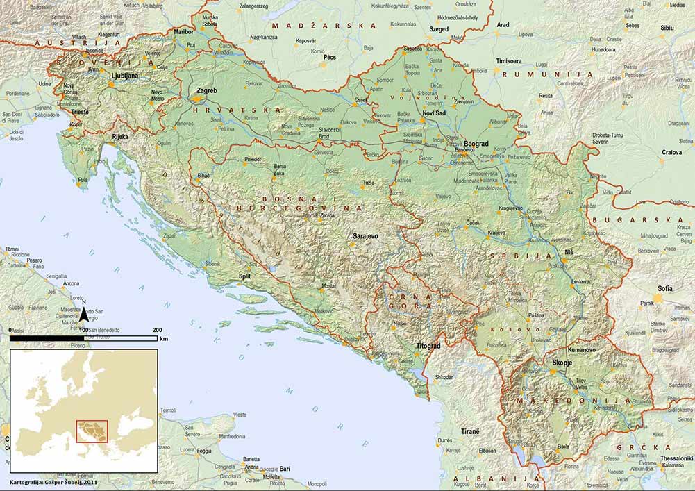Tito's Yugoslavia: Map of the SFR Yugoslavia from 1945-1991.