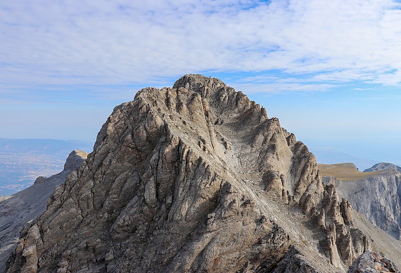 Mytikas the highest peak of Mount Olympus.