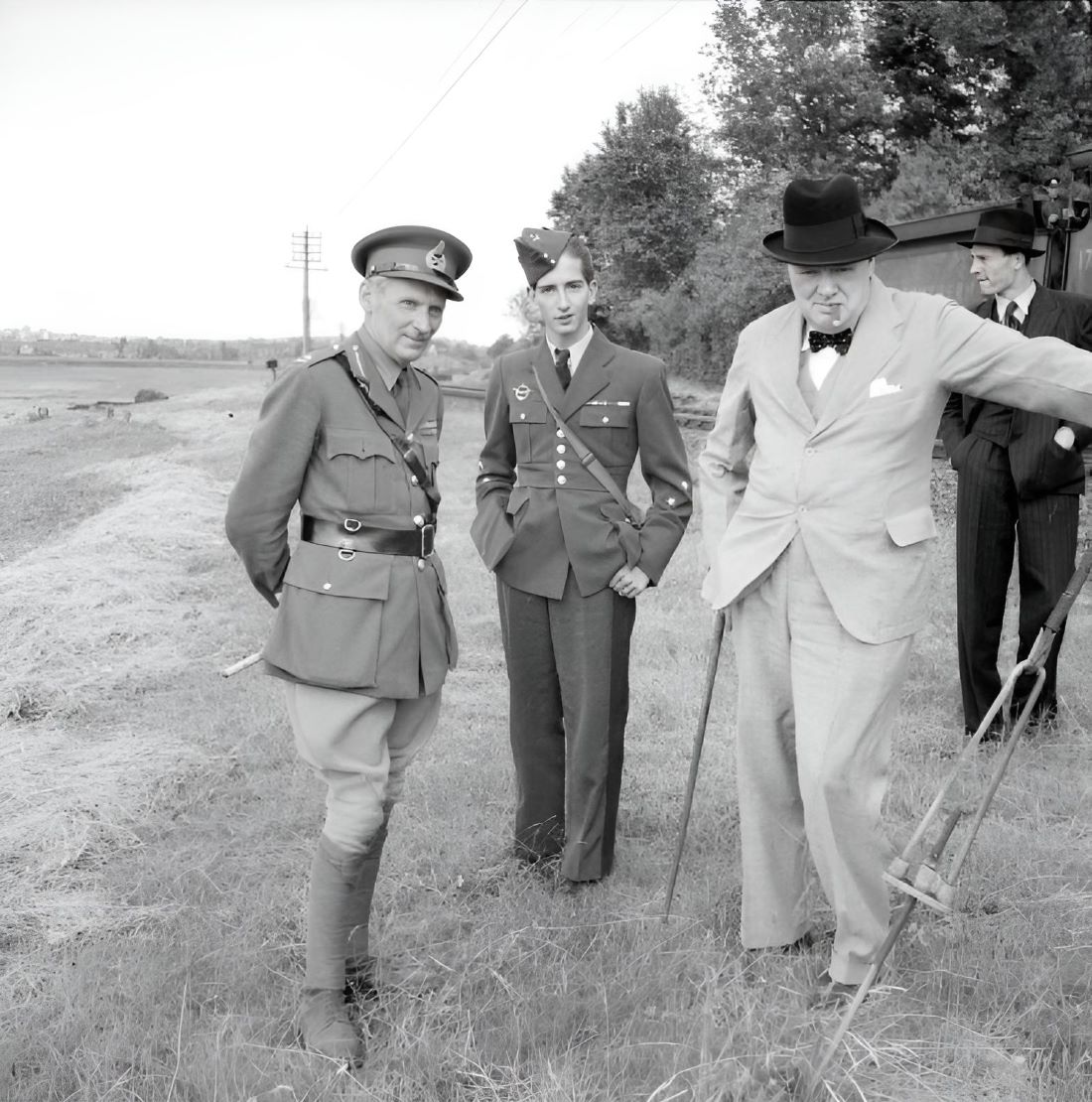 Bernard Montgomery, 17-year-old Peter II Karađorđević, and Winston Churchill on July 4, 1941