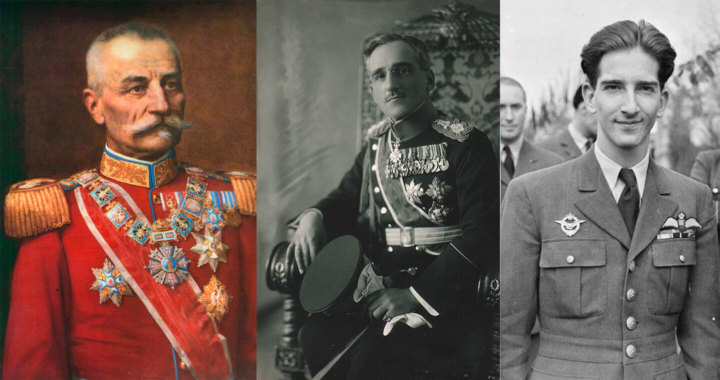 Kings of Yugoslavia: Peter I, Alexander I, and Peter II.