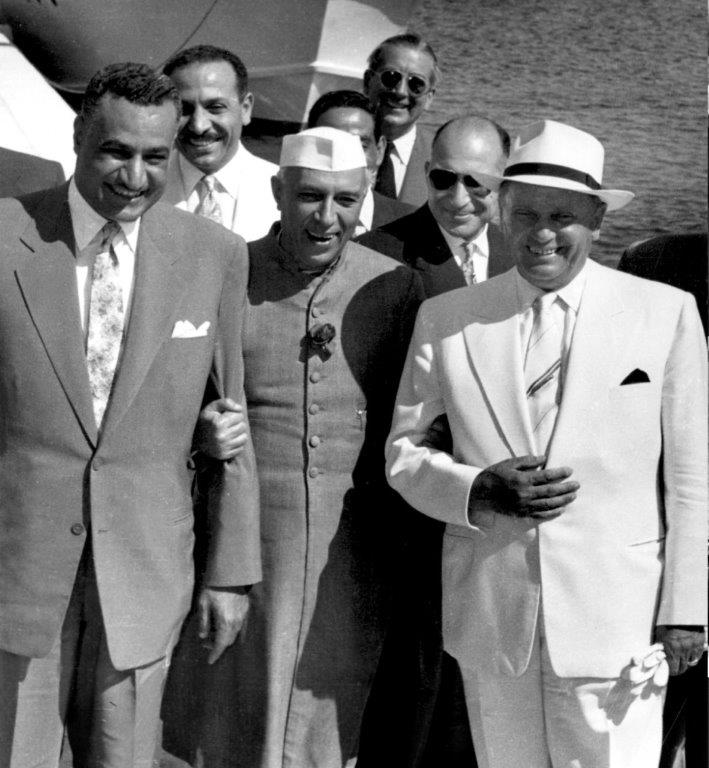 Gamal Abdel Nasser, Jawaharlal Nehru, and Tito in Brijuni, 1956.