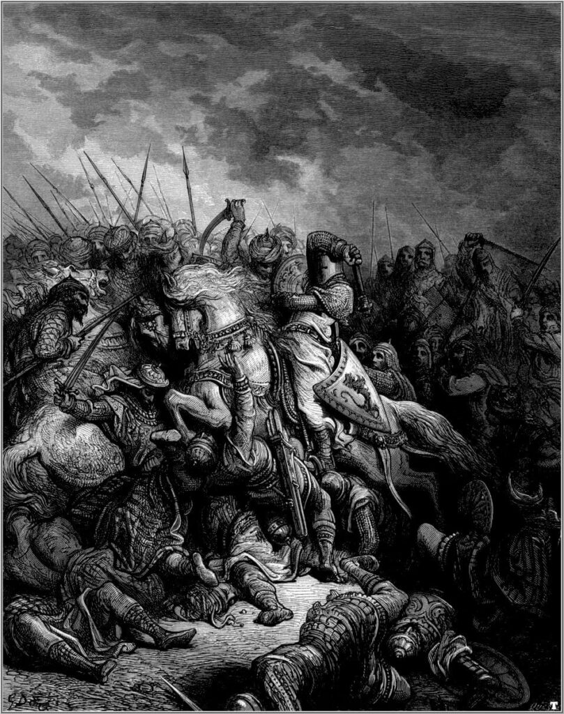 Richard the Lionheart and Saladin at the Battle of Arsuf, by Gustave Doré