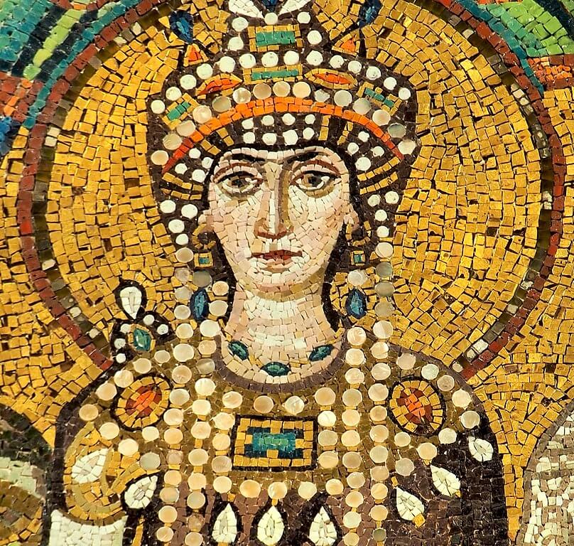The mosaic of Empress Theodora at the Basilica of San Vitale, Ravenna, Italy