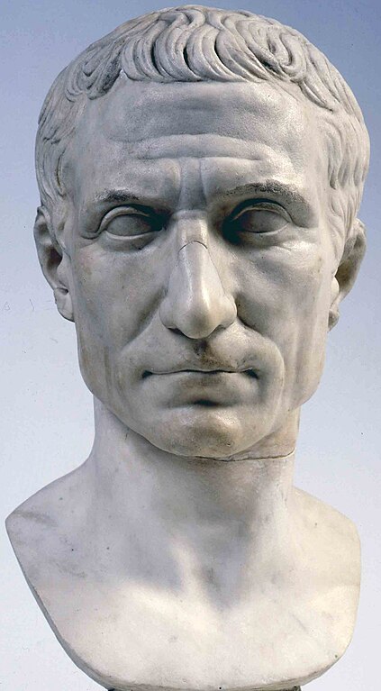 Possible bust of Julius Caesar, posthumous portrait in marble, 44–30 BC, Museo Pio-Clementino, Vatican Museums.