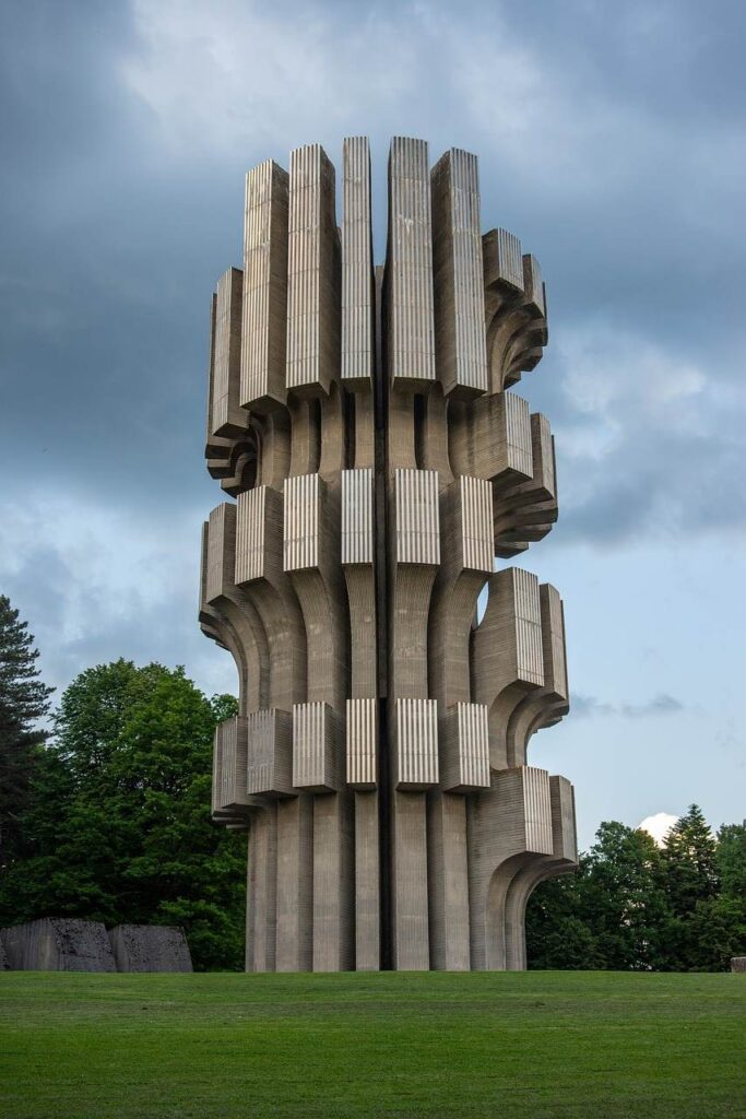The Monument (Spomeniks) to the Revolution at Kozara (Source)
