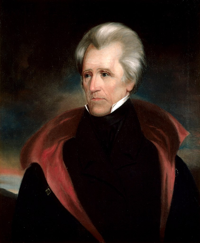 Andrew Jackson, 7th President of the United States (1829-1837). Notoriously linked to the Trail of Tears, a forced relocation of Native American tribes.