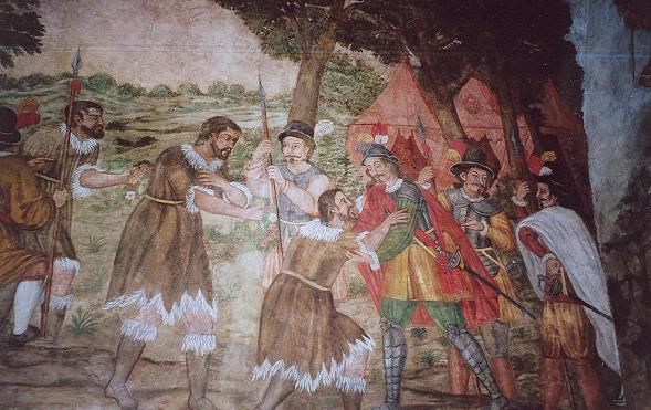 Guanche kings of Tenerife surrendering to Alonso Fernández de Lugo.