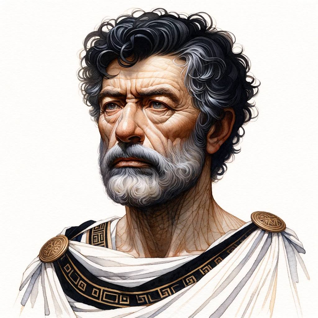Artistic depiction of Belisarius in his fifties, based on the mosaics from Ravenna
