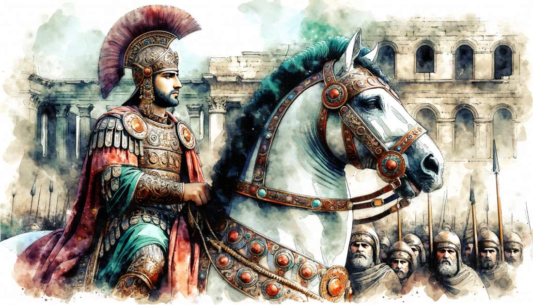 Artistic portrayal of Belisarius in his younger days.