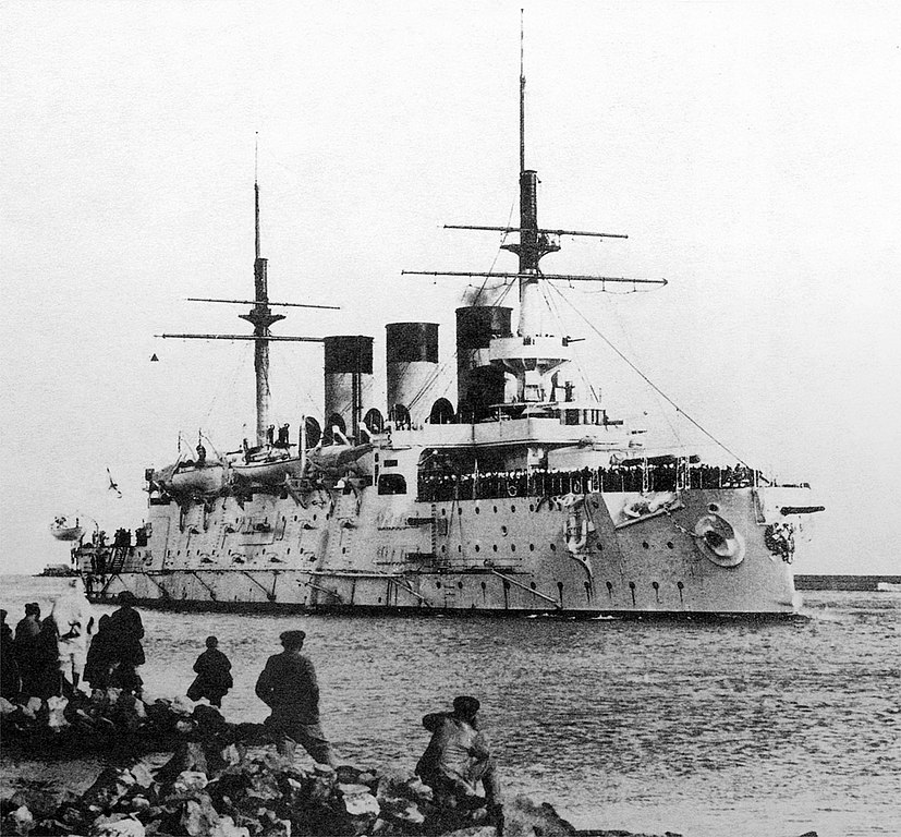 Russian battleship Oslyabya, the first warship sunk in the battle