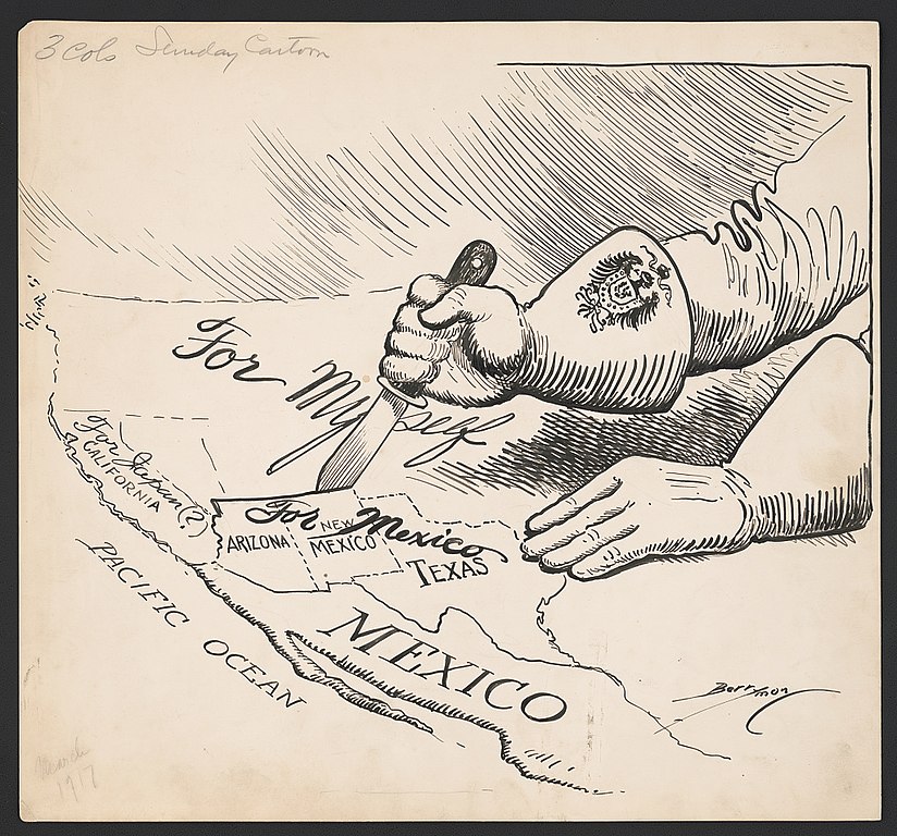 1917 political cartoon about the Zimmermann Telegram