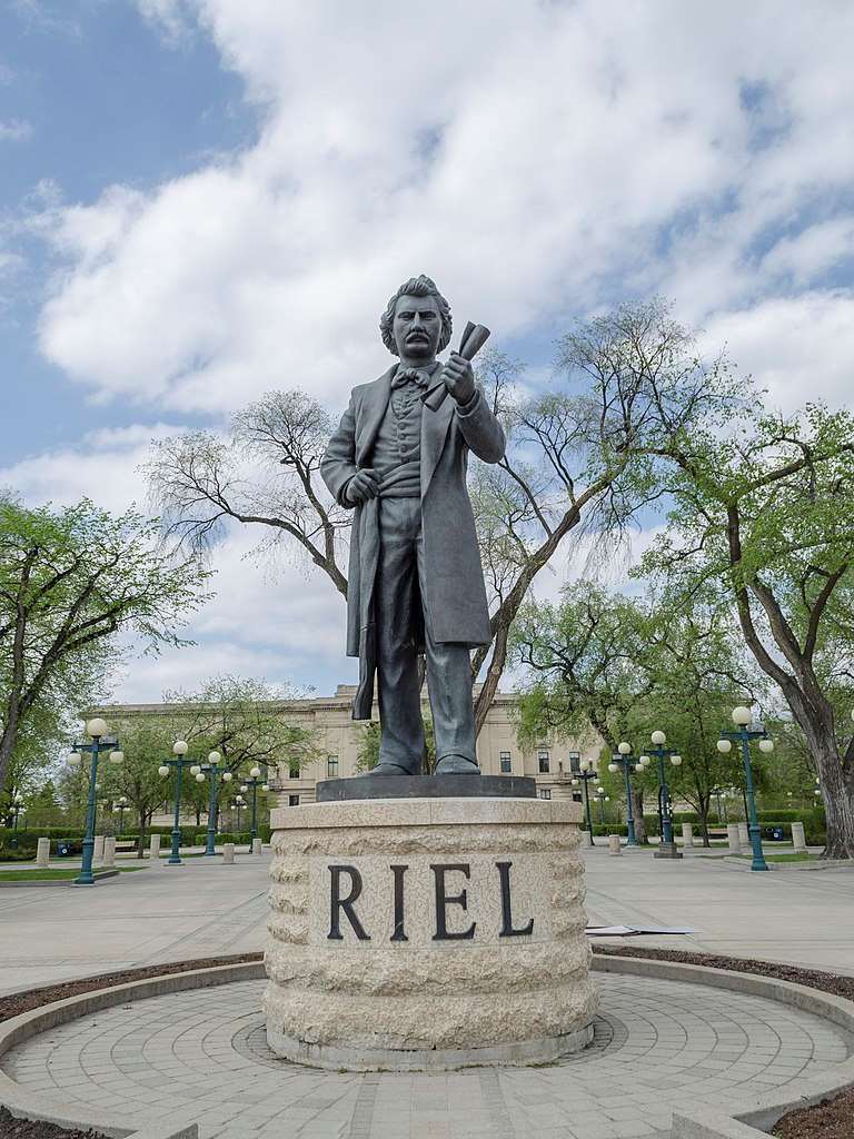 Louis Riel statue at the Manitoba Legislative Building grounds in Winnipeg