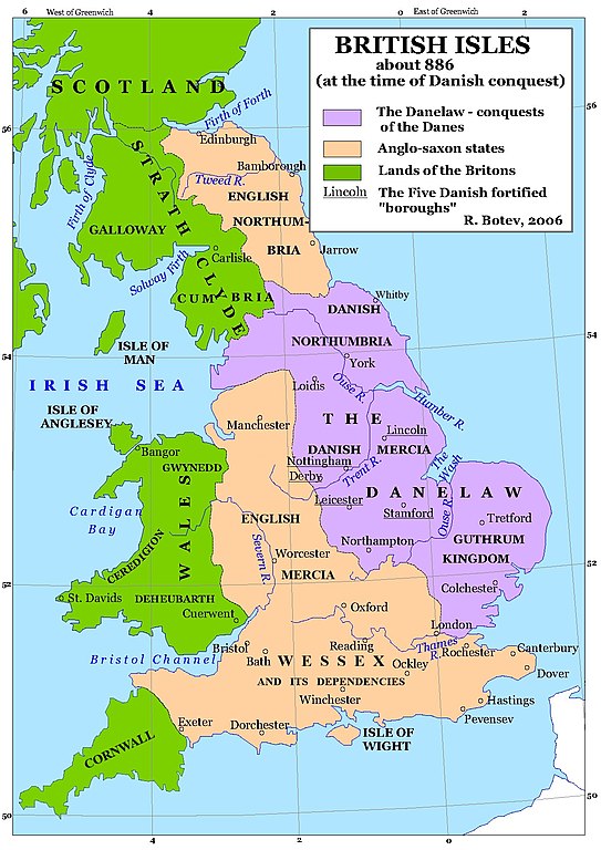 Map of Britain in 886