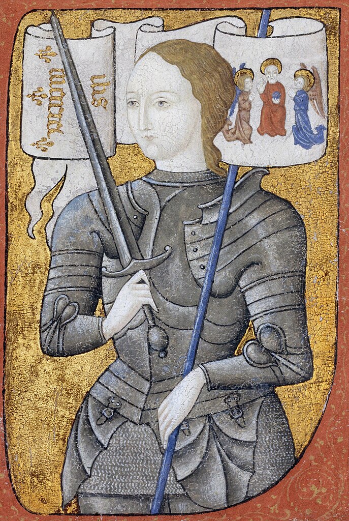 Historiated initial depicting Joan of Arc
