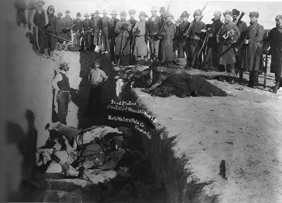 Mass grave for the Lakota dead after the massacre