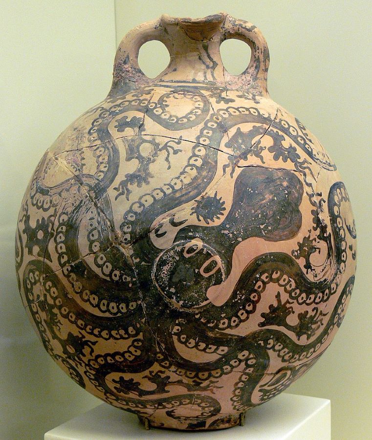 A Marine Style vase, typical of the Late Minoan IB period that followed the eruption of Thera.