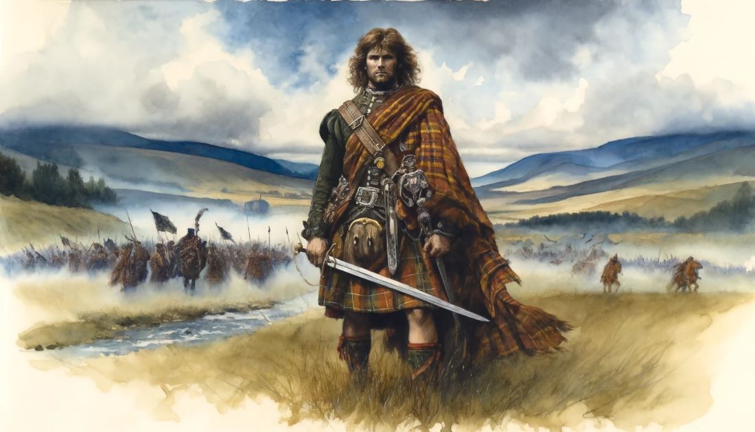 An artistic portrayal of William Wallace heavily influenced by the film Braveheart. Keep in mind that this portrayal is not meant to be a historically accurate representation