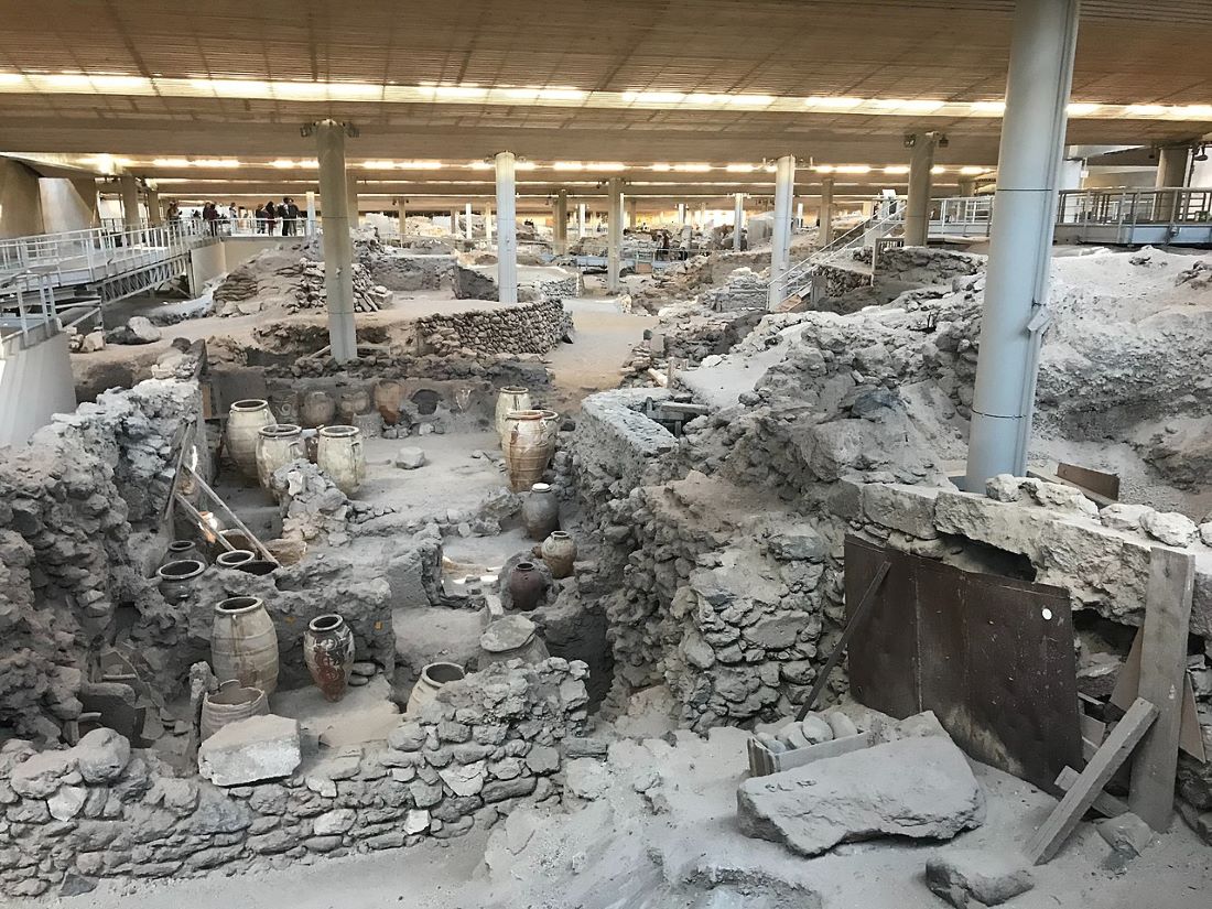 Excavation of Akrotiri in 2018
