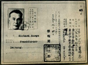 Sorge's press pass in Japan