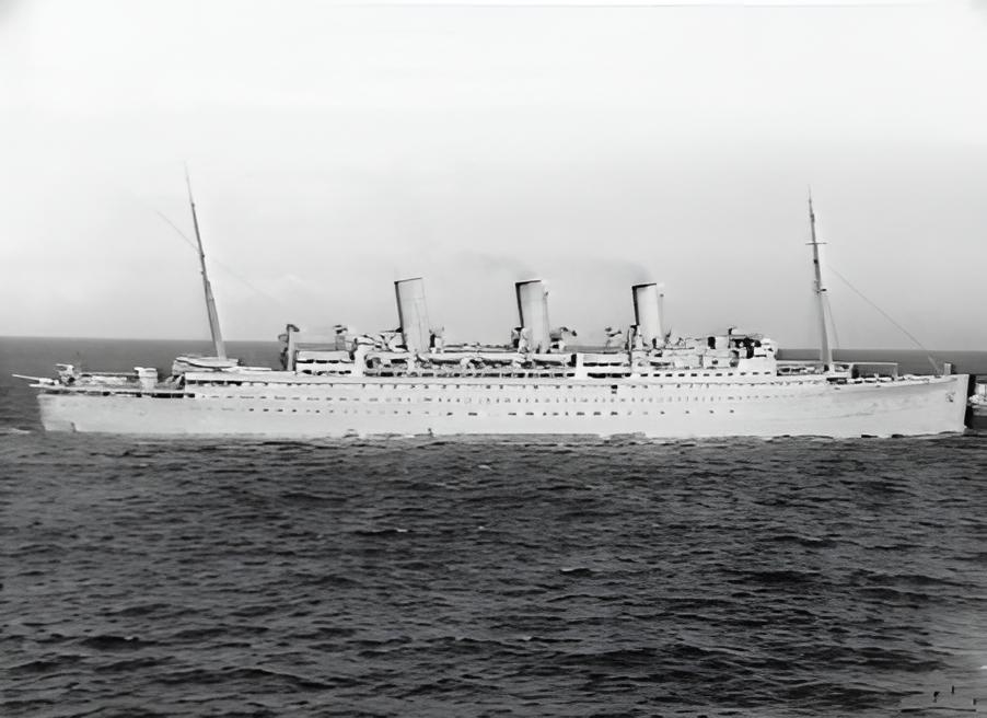 The SS Empress of Canada, sunk by the Leonardo da Vinci submarine in March 1943, marking the submarine's most significant victory during World War II.