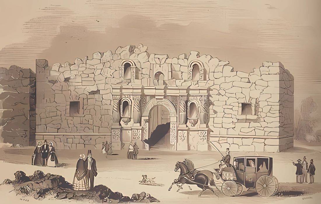 The Alamo, as drawn in 1854