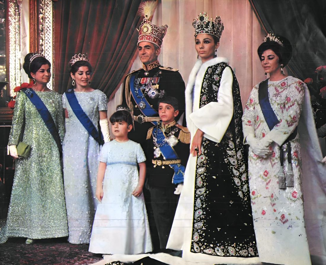 The Iranian imperial family at the coronation of Mohammad Reza Pahlavi in 1967
