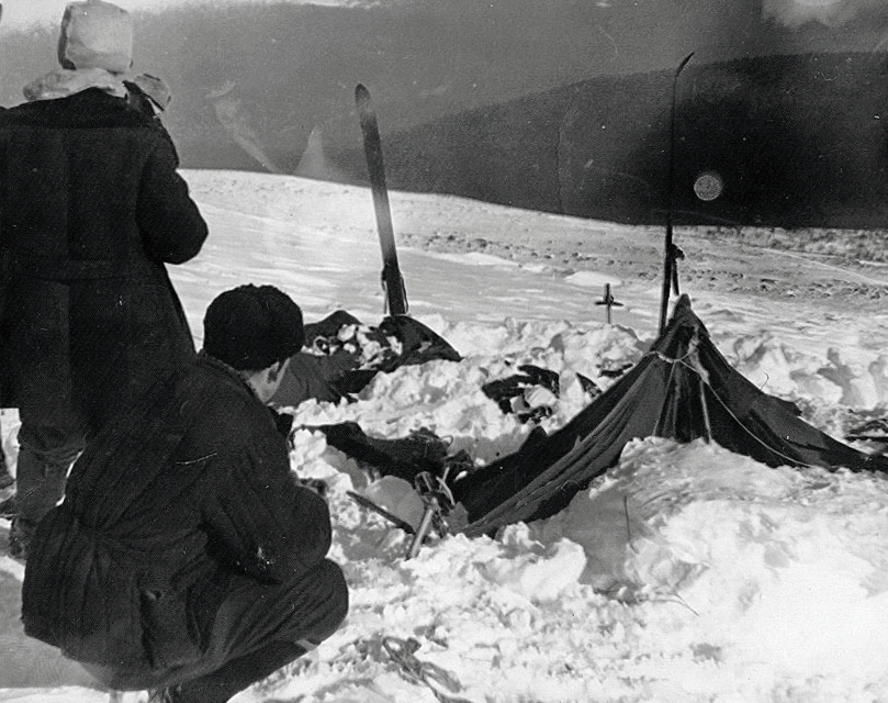 A view of the tent as the rescuers found it on Feb. 26, 1959. 