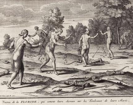 Bernard Picart Copper Plate Engraving of Florida Indians, circa 1721