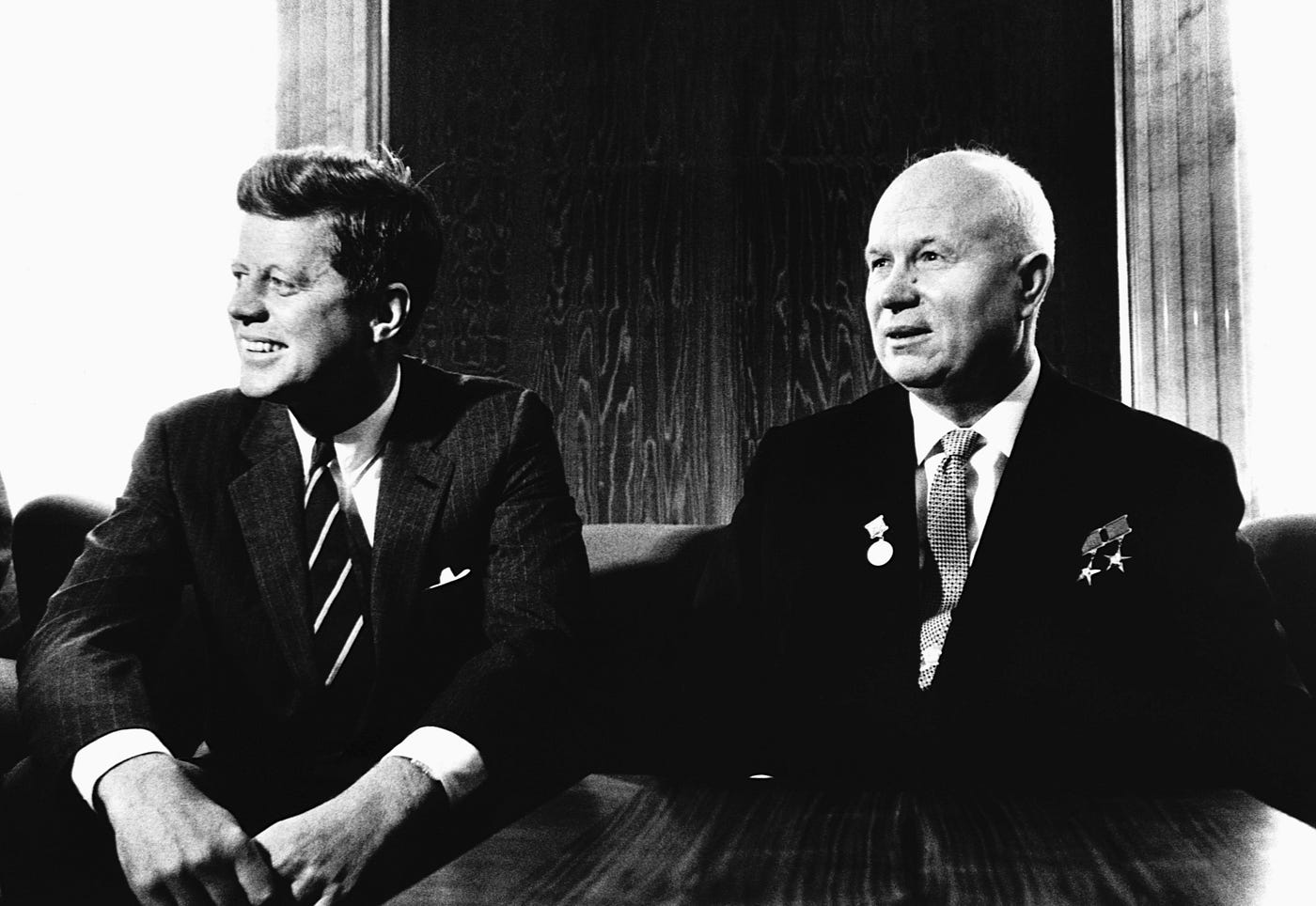 John F. Kennedy (1917–1963) and Nikita Khrushchev (1894–1971) in Vienna, Austria in May 1961