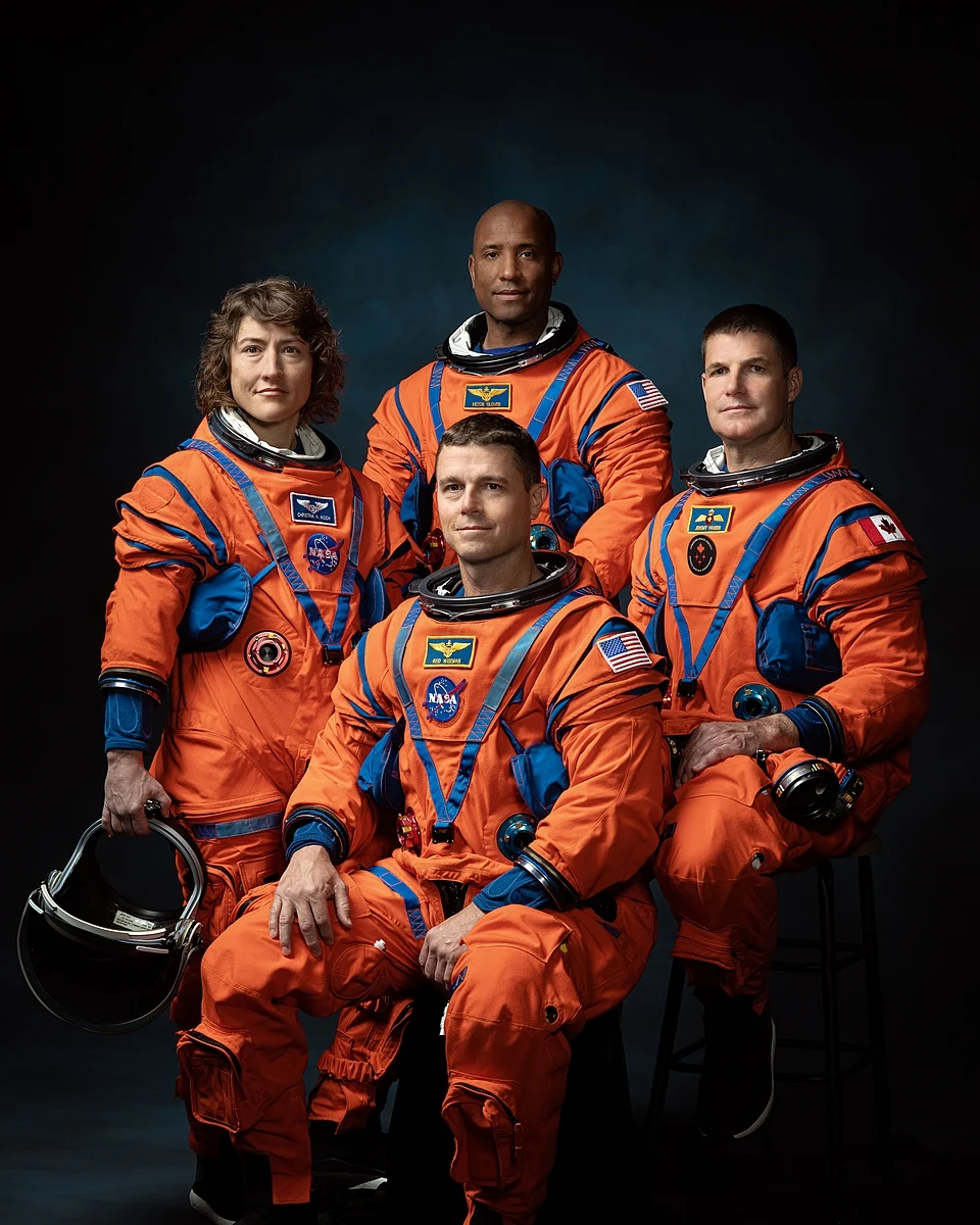Official crew portrait, clockwise from left Koch, Glover, Hansen and Wiseman