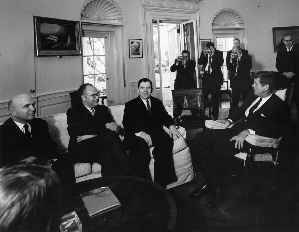 President Kennedy meets in the Oval Office with Soviet Foreign Minister Andrei Gromyko, 18 October 1962.