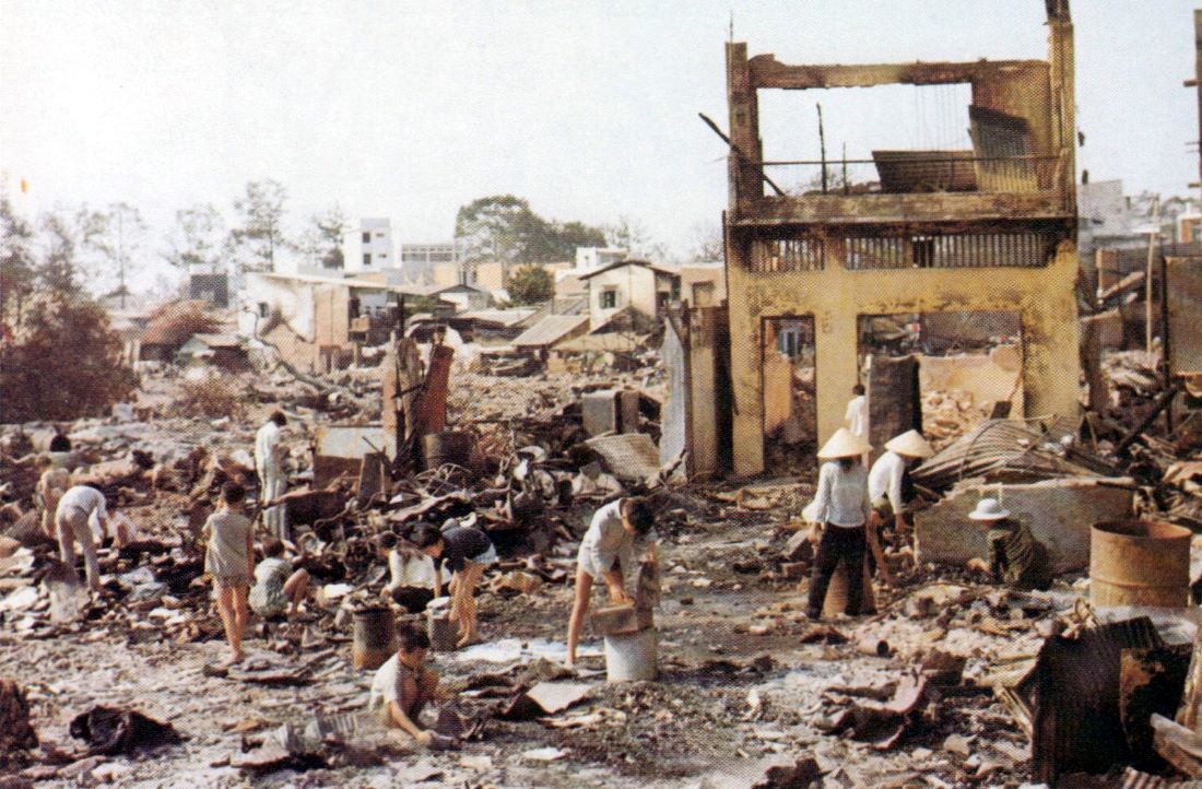 The ruins of a section of Saigon