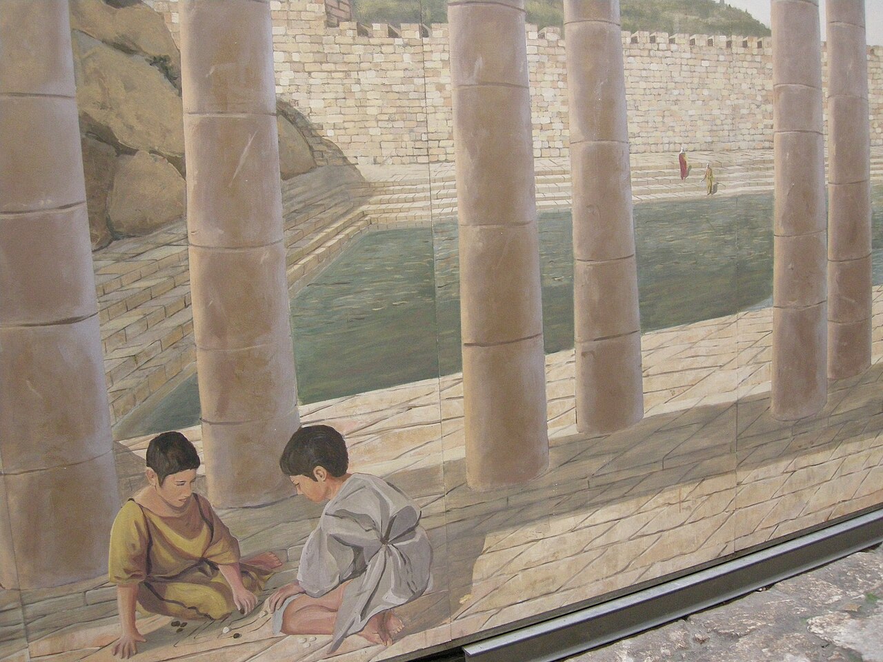 Artist's reconstruction of the Pool of Siloam in the Second Temple period