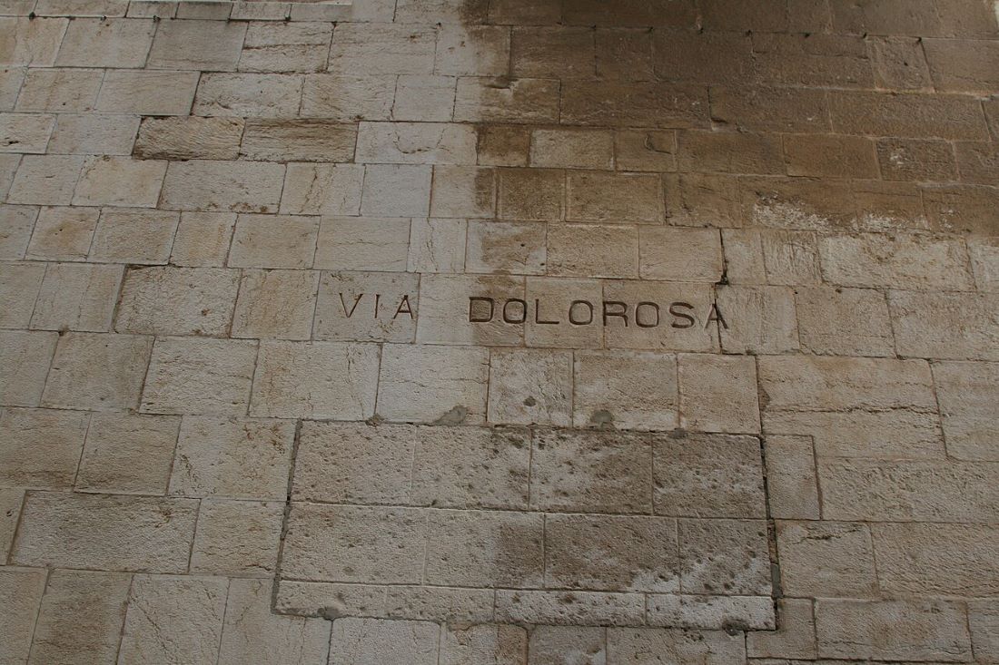 Sign along the Via Dolorosa